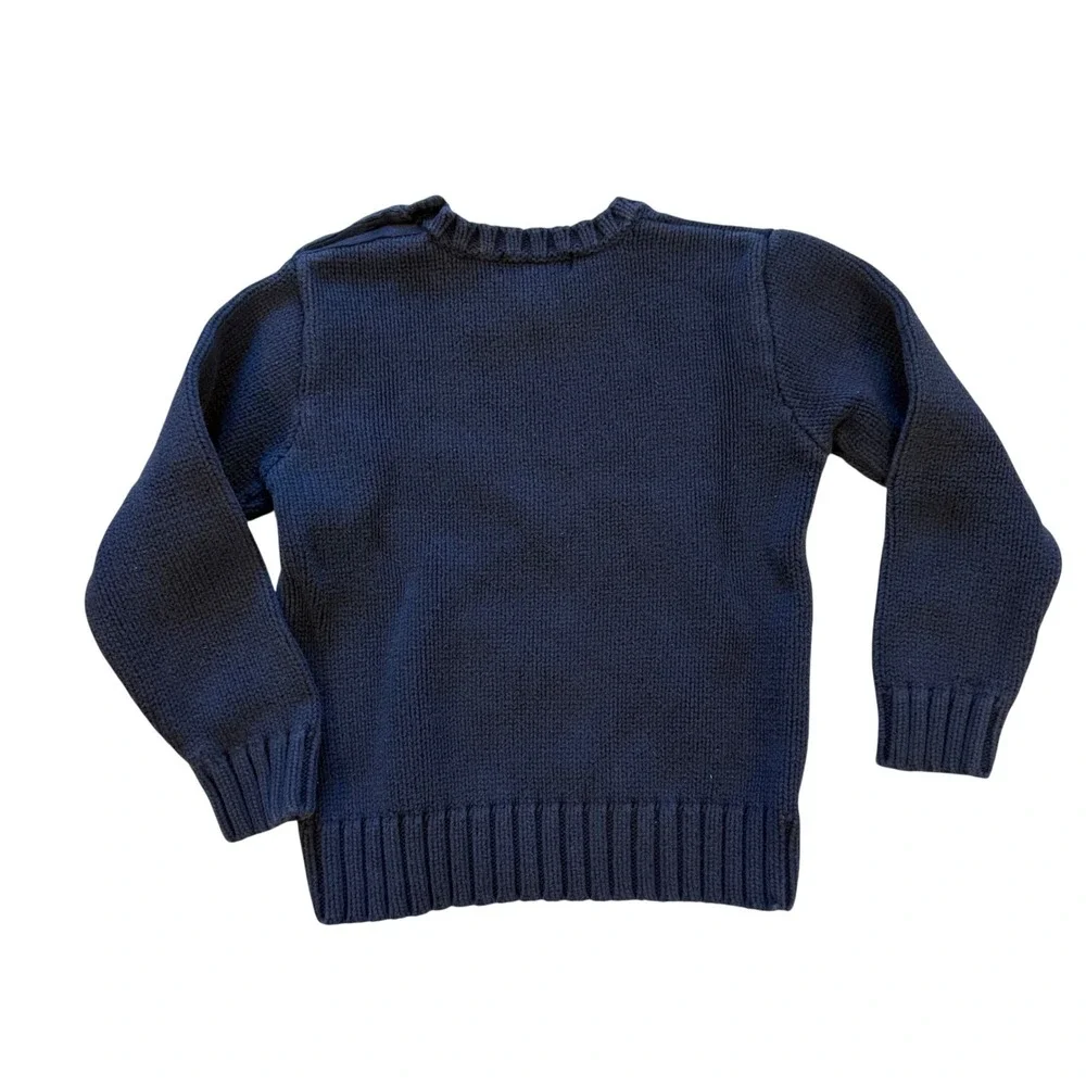 Polo Ralph‎ Lauren Navy Blue Cotton Sweater Knit Size 7 Childrens Classic Logo